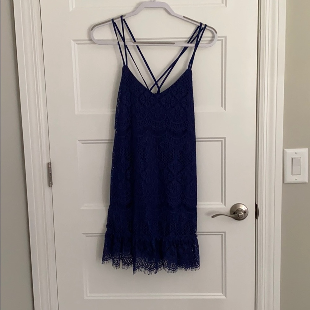 Blue lace dress